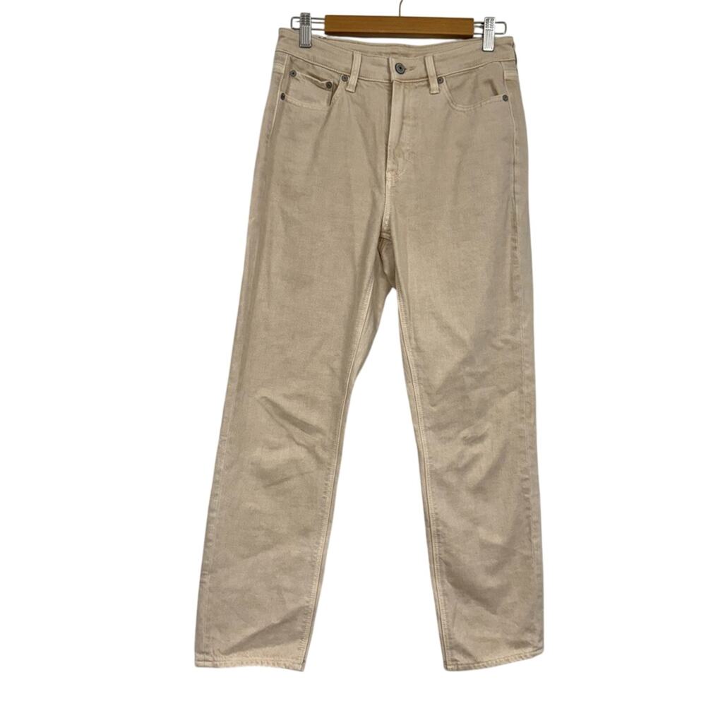 American Eagle Tan Mom Straight Jeans Women’s 4 High Rise Casual Fall Denim